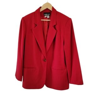 VTG SAG HARBOR 100% Wool Women's Blazer Sz 12 Single Breasted Office Career